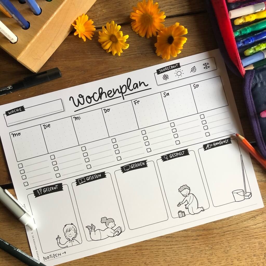 Wochenplaner F r Kinder PDF Geborgen Wachsen