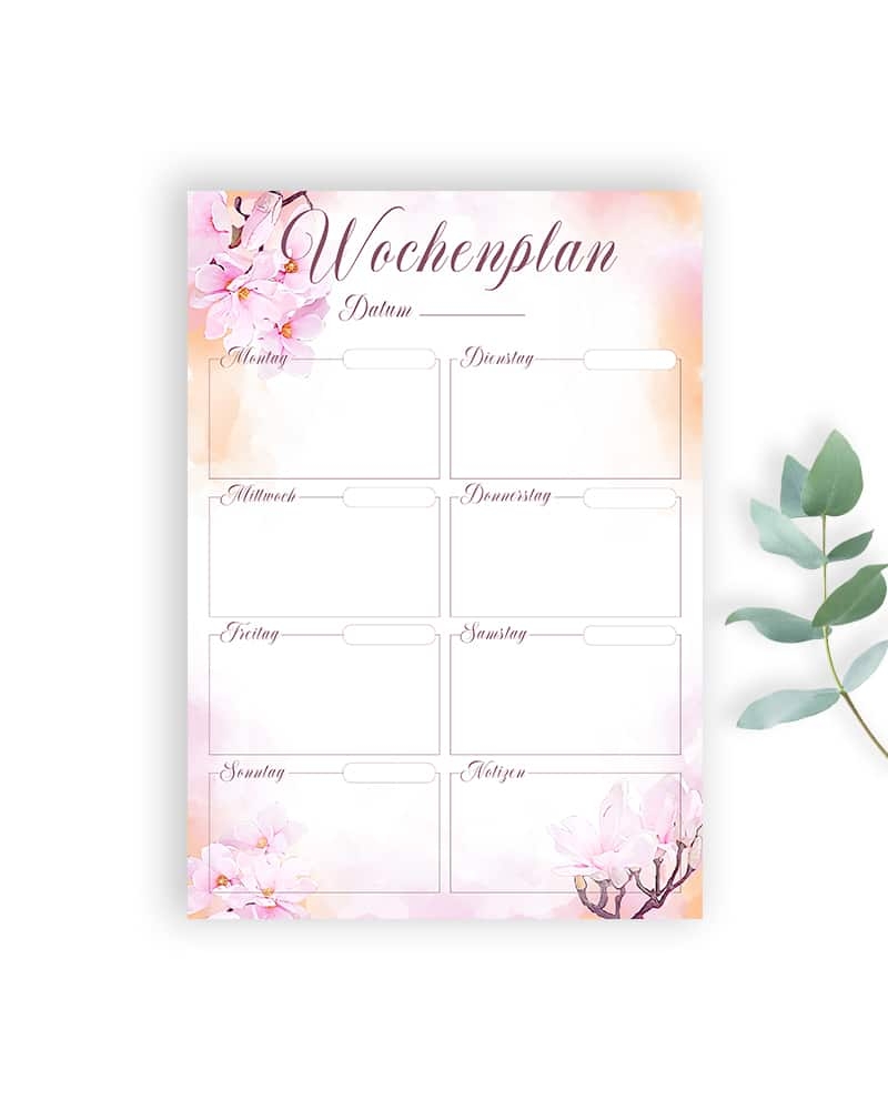 Wochenplaner Zum Ausdrucken Inkl Ausf llbare PDF Vorlage Swomolemo Printables