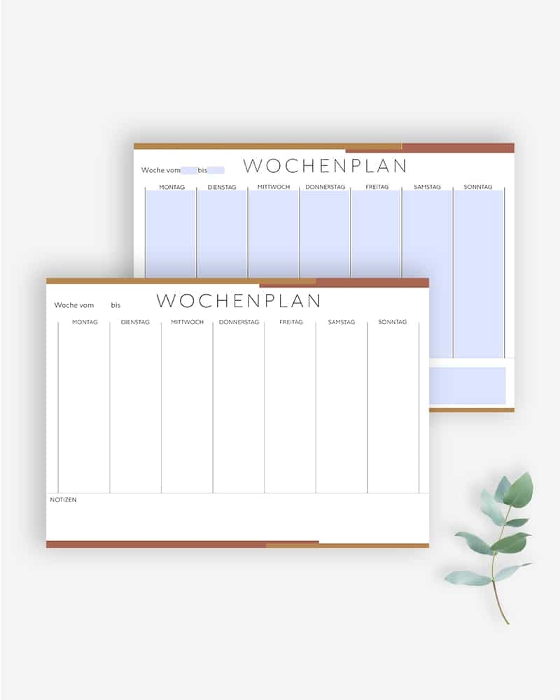 Wochenplaner Zum Ausdrucken Terracotta Ausf llbare PDF Swomolemo Printables
