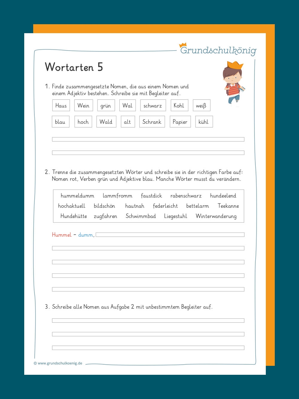 Wortarten Deutsch 3 Klasse