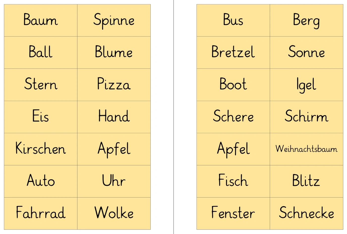 Wortkarten Montagsmaler Gpaed de