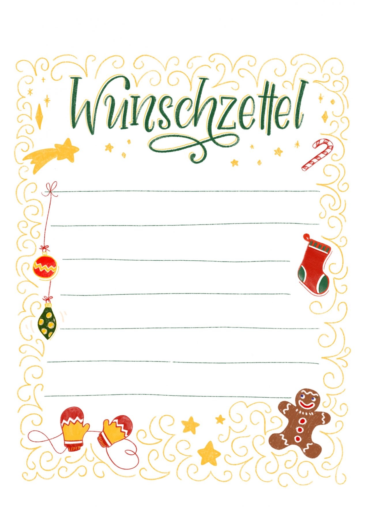 Wunschzettel Vorlage Zum Ausdrucken kostenloses Freebie Bunte Galerie