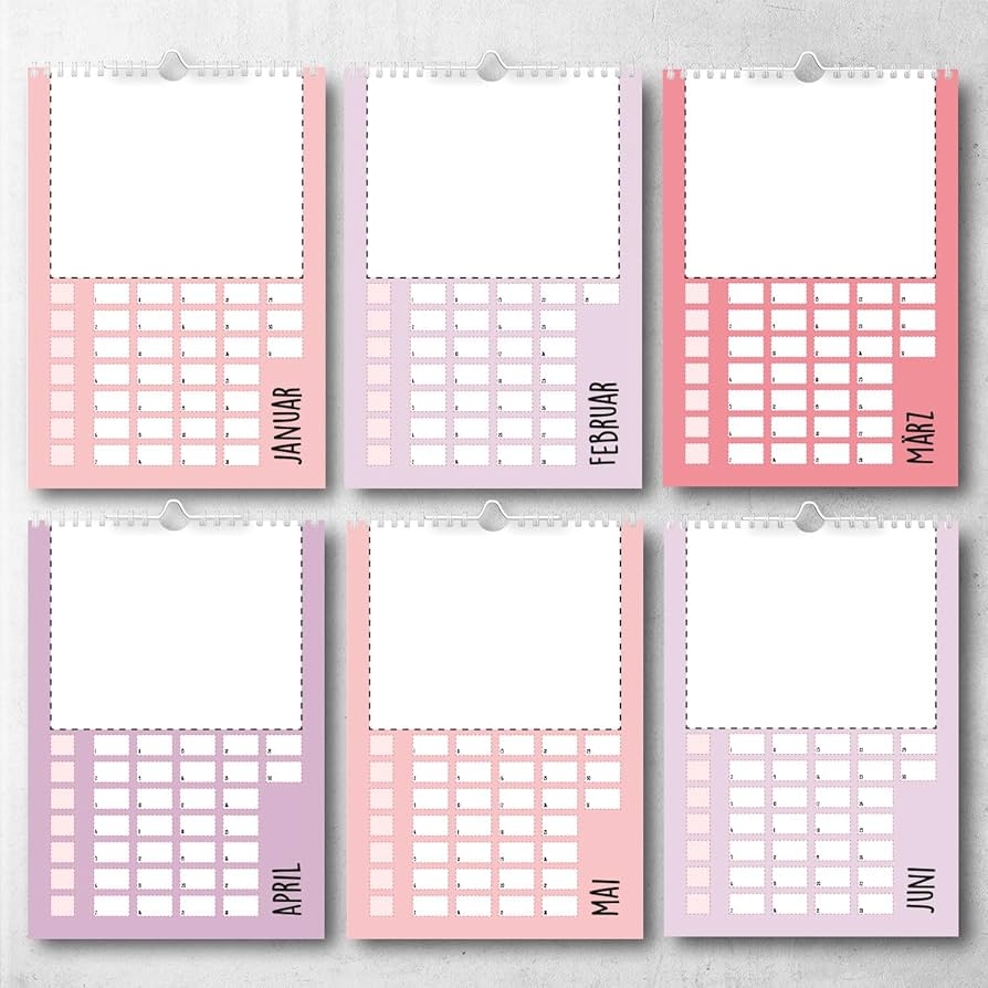 Younikat Bastelkalender Undatiert Zum Selbstgestalten I DIN A4 I DIY I Ohne Jahr I Kreativ Kalender Fotokalender Geburtstagskalender I Zum Selbst Gestalten I Basteln Und Verschenken I Dv180 Amazon de B robedarf Schreibwaren
