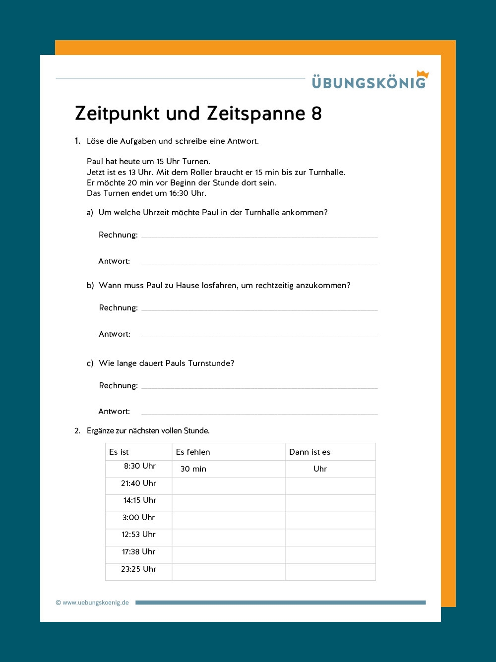 Zeitpunkt Und Zeitspanne
