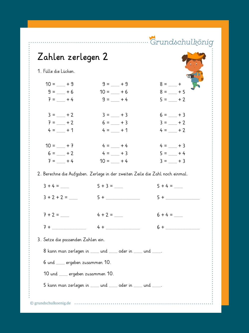 Ergänzungsaufgaben Klasse 1 Arbeitsblätter