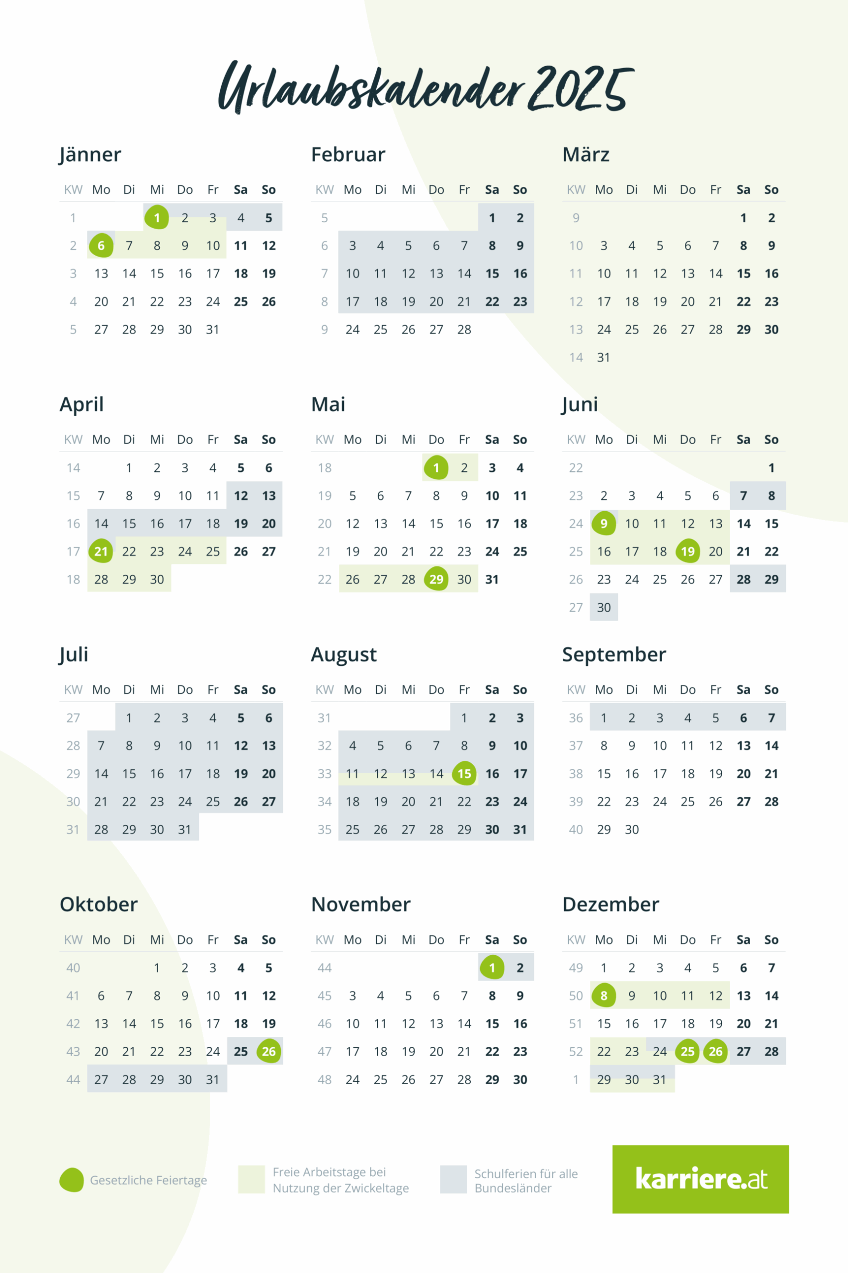 Kalender MIT Gesetzlichen Feiertagen