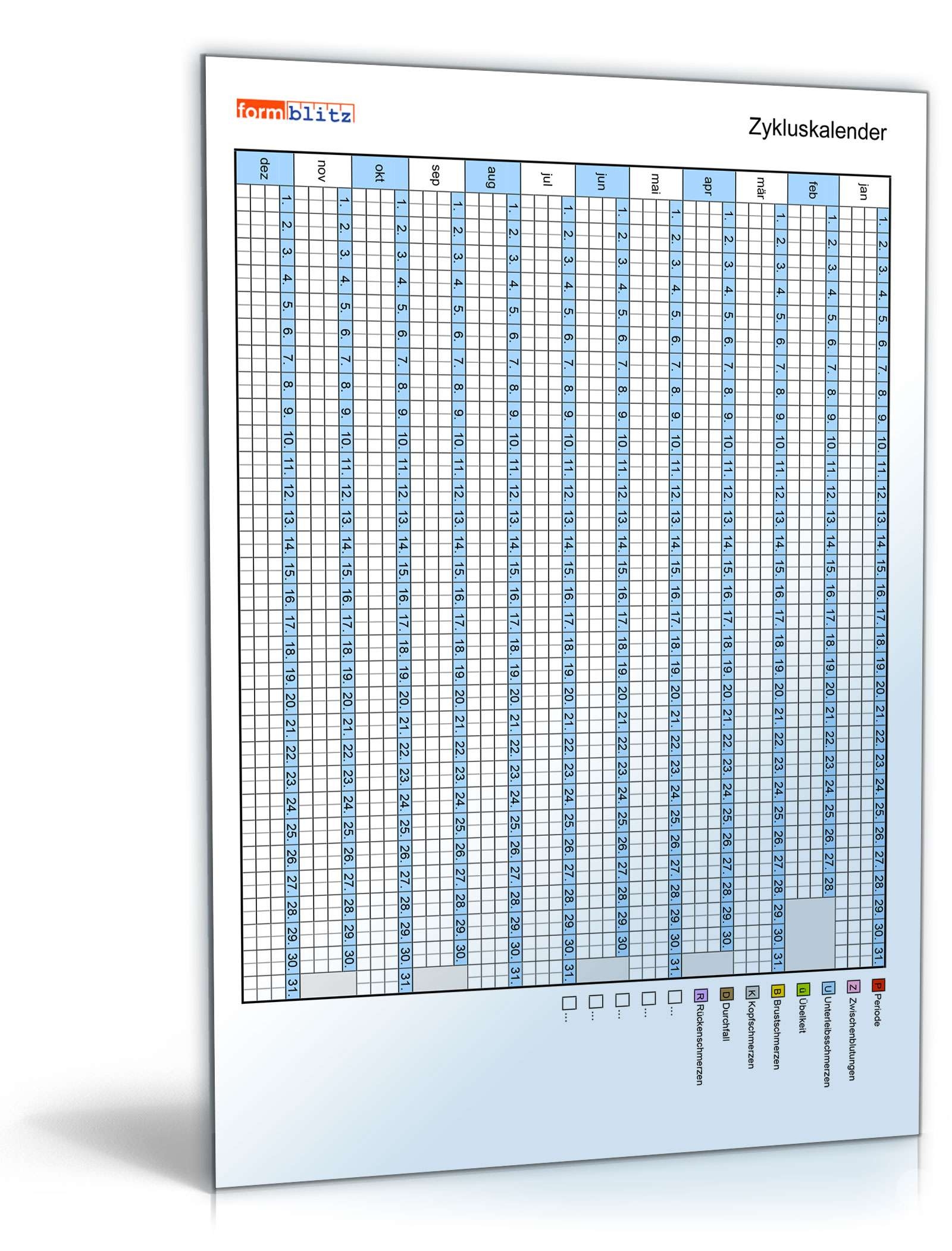 Zykluskalender Tabelle Zum Download