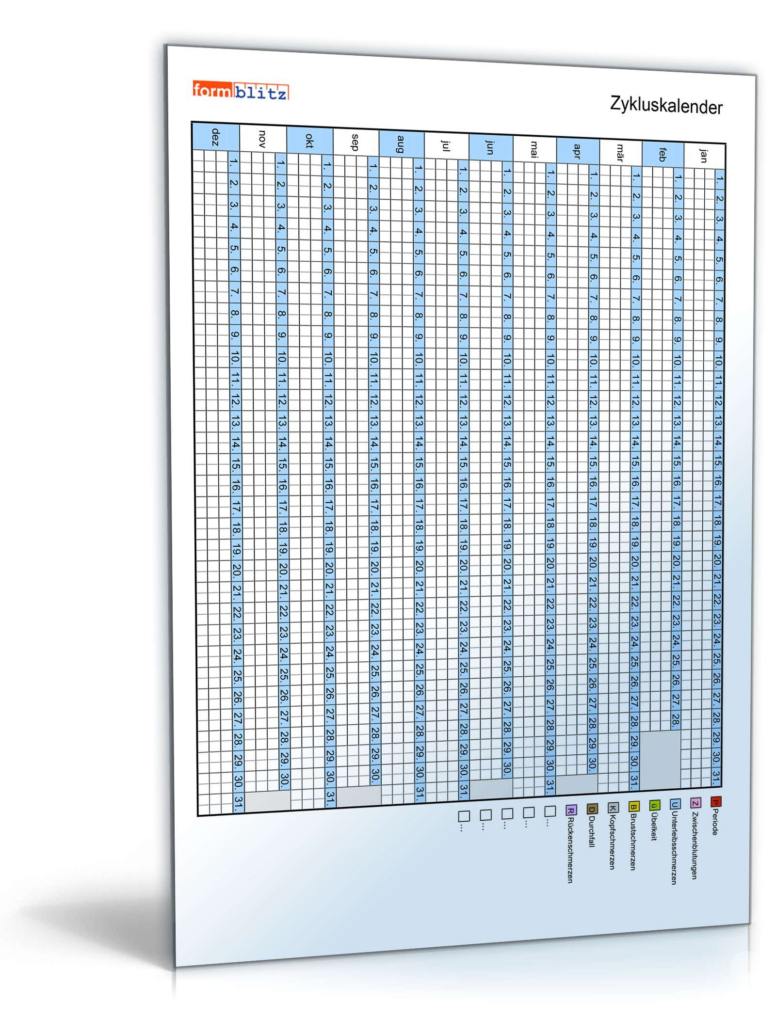 Zykluskalender Temperatur Zum Ausdrucken