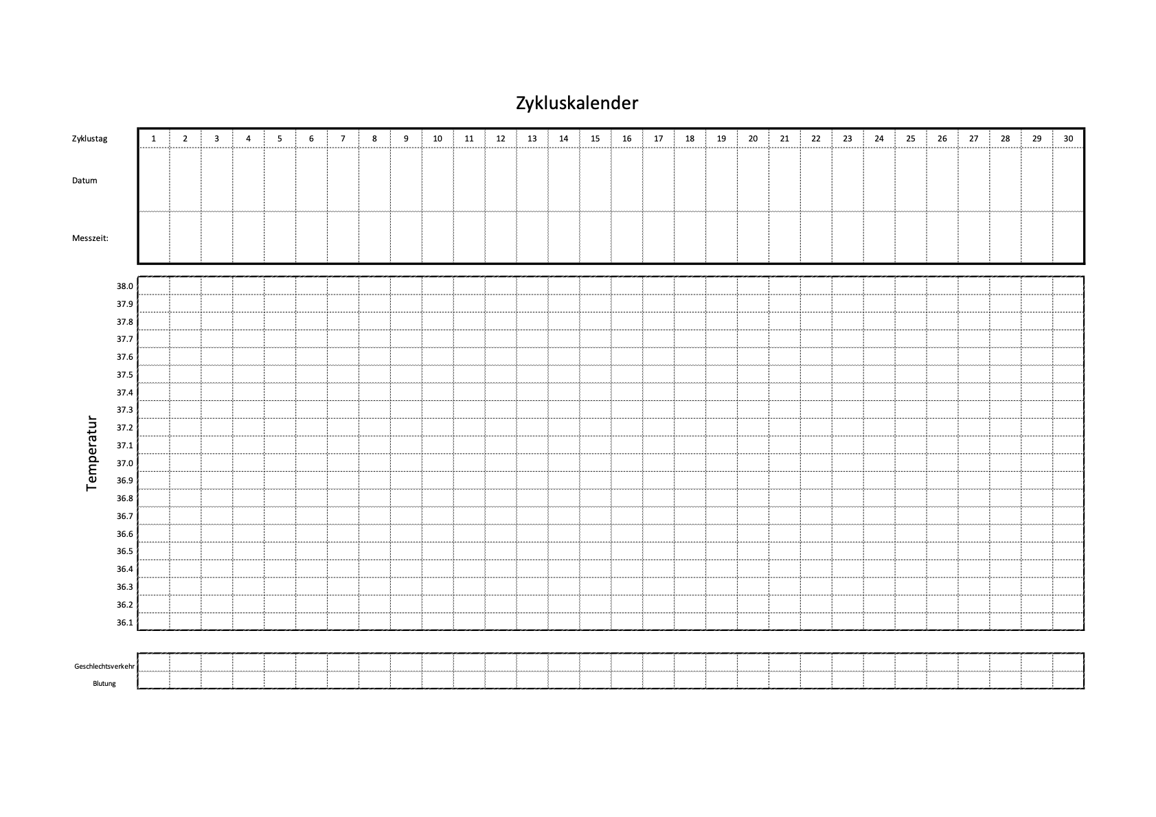 Zykluskalender Zum Ausdrucken